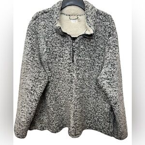 Gray Plus Size Half Zip Pullover